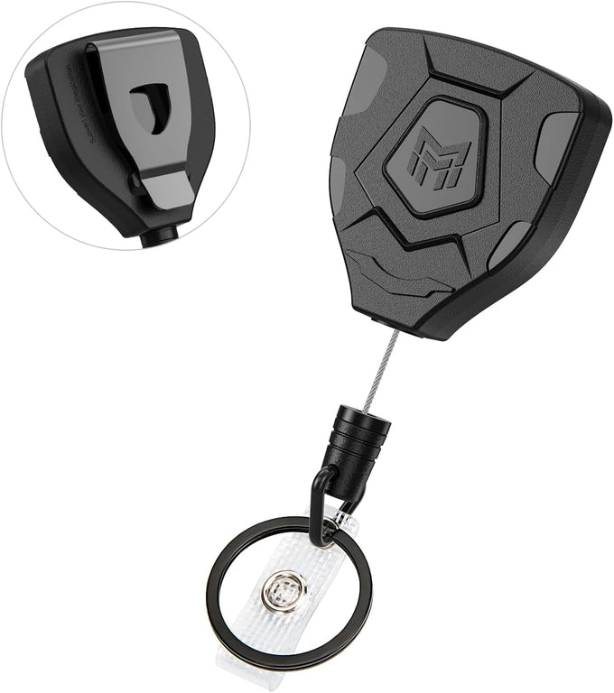 MNGARISTA Heavy Duty Retractable Badge Reel, 8 oz 31.5'' Keychain, 2 Pack