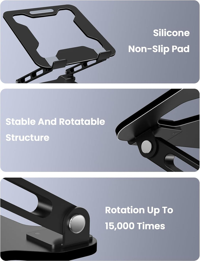LOXP Adjustable Laptop Stand for Desk, Portable Airflow Laptop Riser Holder
