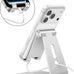 OMOTON C2 Adjustable Aluminum Cell Phone Stand with Charging Cutout, Silver