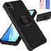 jioeuinly for AriVoice A67L Case Compatible for Foxx FoxxD A67L Phone Case Cover [with Tempered Glass Screen Protector][ 2MM Thickening Super Protection][Ring Support] Black