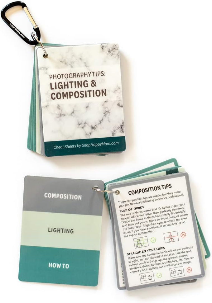Photography Tips: Composition & Lighting Cheat Sheet Cards | Pocket-Sized Quick Reference Cards for Beginners | Snap Happy Mom (Classic)