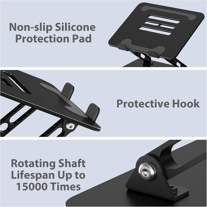 Adjustable Laptop Stand for Desk, Metal Laptop Riser Holder