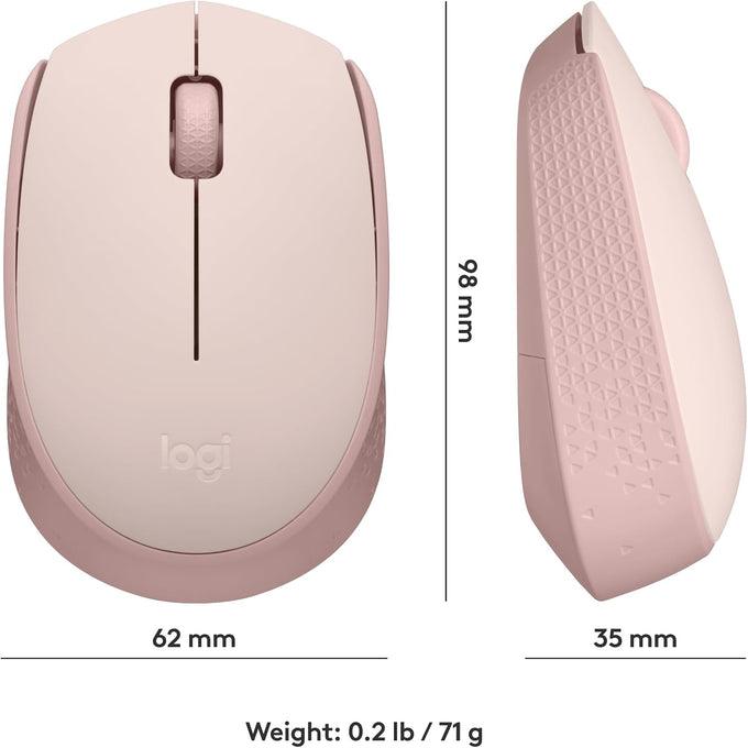Logitech M170 Compact Ambidextrous 2.4 GHz Wireless Mouse - Rose
