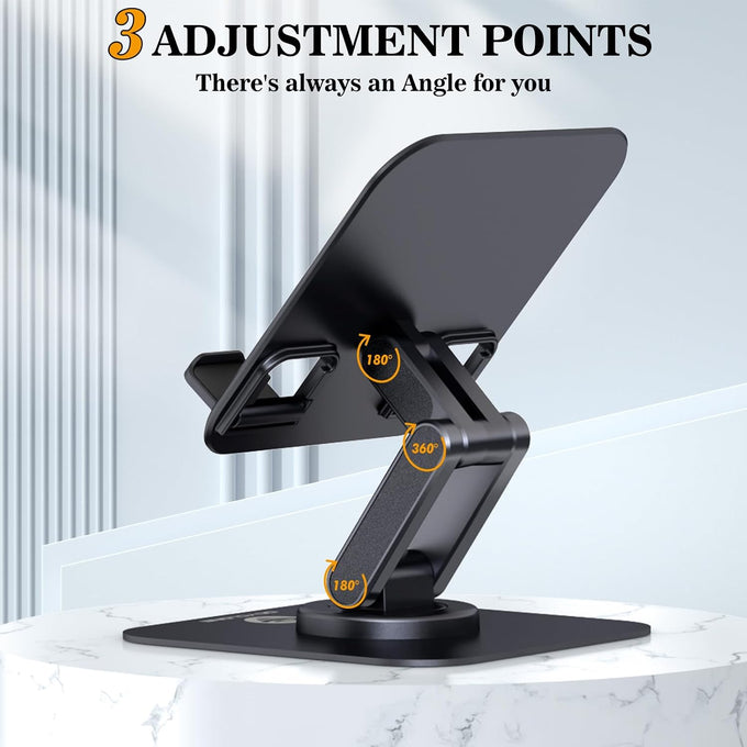 OCYCLONE iPad Stand, 360° Rotating iPad Tablet Stand Holder for Desk, Black