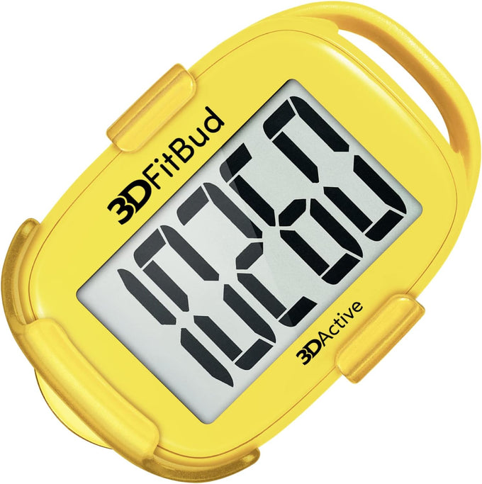 3DFitBud Simple Step Counter Walking 3D Pedometer by 3DActive with Clip, Lanyard Accurate Step Tracker Large Display, Easy to Use for Kids Men Women Adult Seniors Daily Step Tracking - A420S