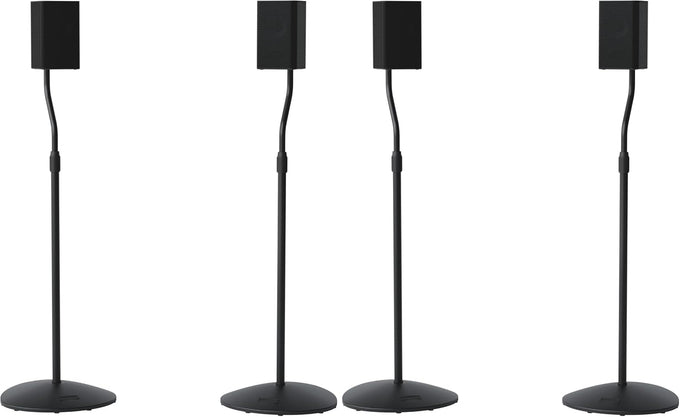 SANUS Speaker Stands Pair for Satellite & Bookshelf Speakers up to 3.5lbs – 10” Height Adjustment – Includes L-Shaped Bracket & Keyhole Adapter for Compatibility – Easy DIY Assembly