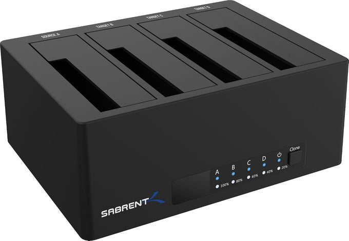 SABRENT USB 3.0 Dual Bay Hard Drive Docking Station & Cloner (EC-HD2B)