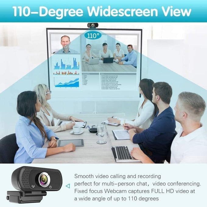 ZIQIAN 1080P Webcam with Microphone, USB Web HD Camera for PC, Laptop&Mac