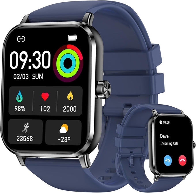 Smart Watch for Men Women, 1.83" HD Touchscreen Fitness Tracker with Bluetooth Calling, 130+ Sports Modes, Heart Rate Sleep Step Monitor, IP68 Waterproof, Compatible with iOS & Android (Pink)