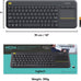 Logitech K400 Plus Wireless Touch TV Keyboard for PC-Connected TV - Black
