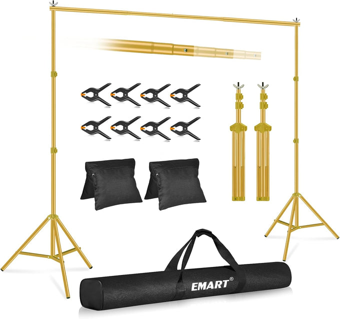 EMART Backdrop Stand 10x7FT Adjustable Back Drop Stand for Party Photoshoot