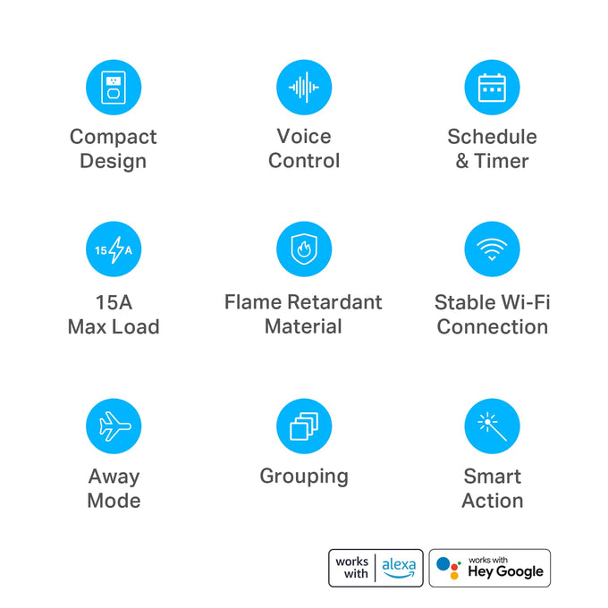 Kasa Smart Plug Ultra Mini 15A, EP10P4, Smart Home Wi-Fi Outlet