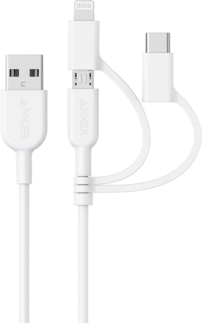 Anker Powerline II 3-in-1 Lightning, USB C, Micro USB Cable