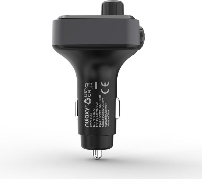 Nulaxy 54W Bluetooth 5.3 Car Adapter, FM Transmitter 4-Port Fast Charging