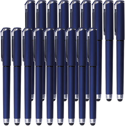 Black Gel Ink Rollerball Pens 0.7mm Gel Pens 2-in-1 Stylus Pens Medium Point Pen for Office, Black Ink (18 Pack-Blue)