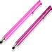 (2 Pcs) [New Upgraded][0.18-inch Small Tip Series] 2-in-1 Stylus/Styli 5.5-inch L with 10 Replacement Rubber Tips -Purple/Pink