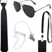 4 Pcs Agent Costume Accessories Spy Secret Agent Security Guard Costume Accessory Earpiece Glasses Halloween Cosplay Party