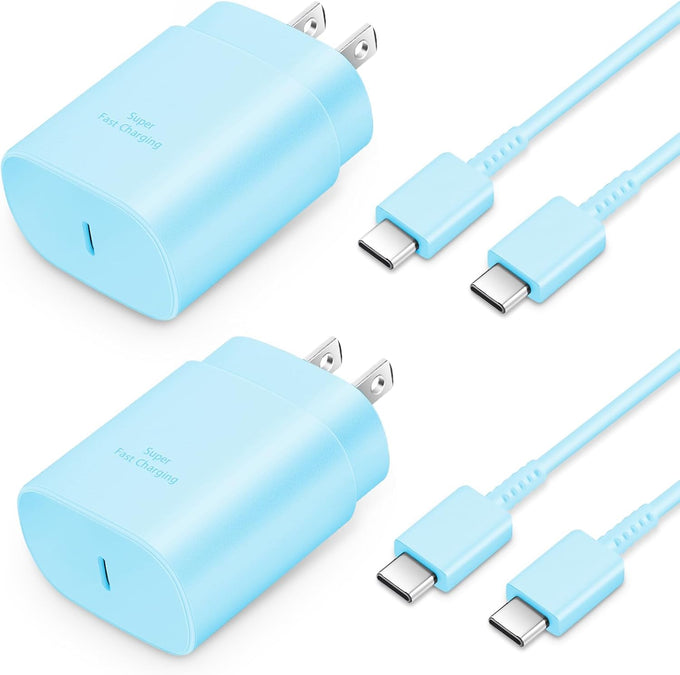 Type C Charger Fast Charging 2-Pack 25W Long 6FT USB C Cable