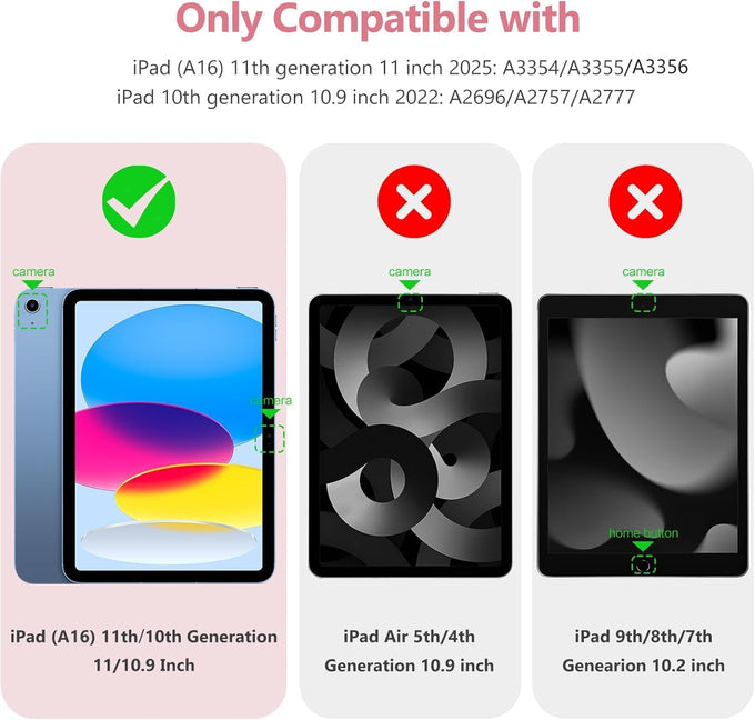Wenlaty for iPad (A16) 11th Gen Case, iPad 10th Gen Case,Watermelon Pink