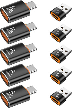 10-Pack 10Gbps/120W USB C to USB Adapter & C Male to 3.1 Female Adapter