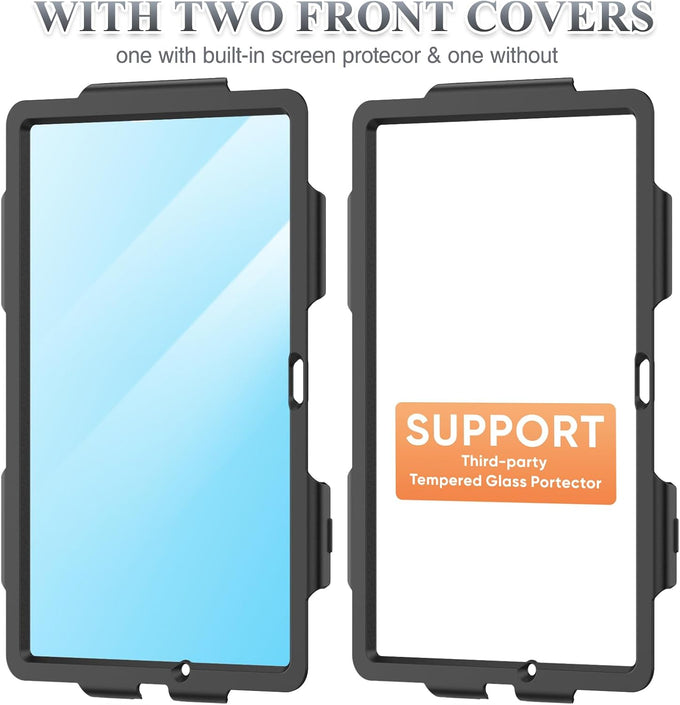 SEYMAC stock Case for Samsung Galaxy Tab A11+ Plus/A9+ Plus 11'', Full-Body Drop Protection Case with Screen Protector Pencil Holder [360° Rotating Hand Strap] &Stand - Black