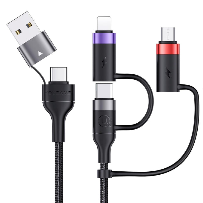 3-in-1 USB C Multi Fast Charging Cable 60W 4FT Nylon Multi Charger