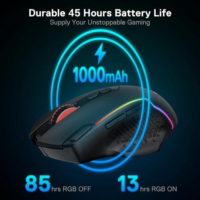 Redragon M810 PRO Wireless RGB Gaming Mouse 10000 DPI Remapping Keys