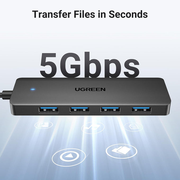 UGREEN USB 3.0 Hub, 4 Ports USB A Splitter Ultra-Slim USB Expander, 3.3 ft