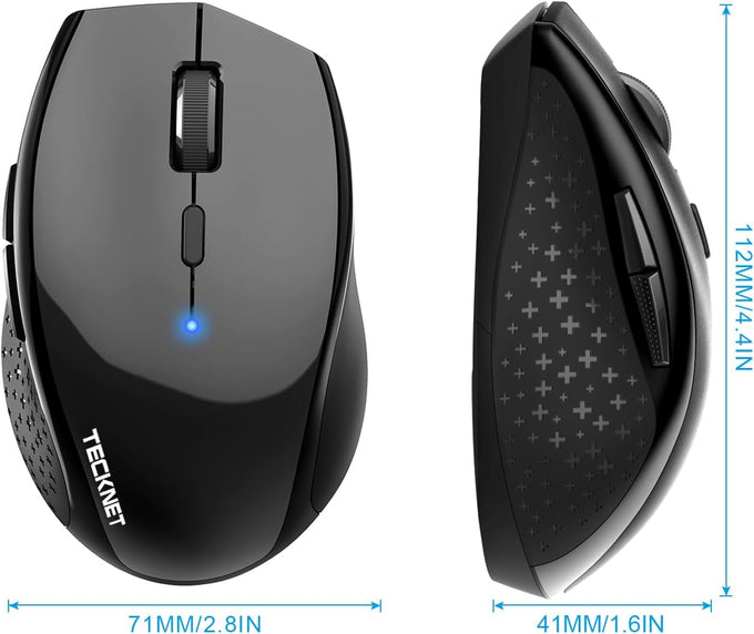 TECKNET Bluetooth Mouse, 3200 DPI Computer Mouse, 2-Year Battery Wireless Mouse 6 Adjustable DPI, 6 Buttons Compatible with Laptop/Windows/Computer