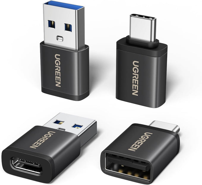 UGREEN USB to USB C Adapter Combo 4-Pack, 10Gbps USB C Converter Space Gray