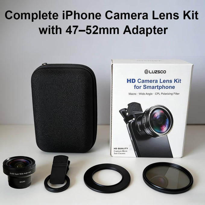 3-in-1 Macro & Wide Angle Lens for iPhone with CPL Filter
