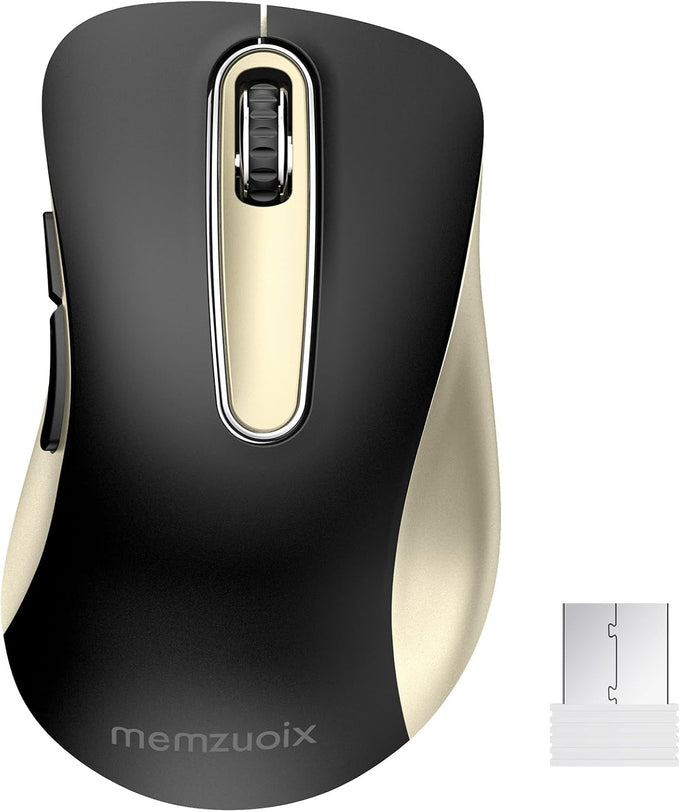 memzuoix 2.4G Wireless Mouse, 1400 DPI Mobile Optical Cordless Mouse with USB Receiver, Portable Computer Mice for Laptop, PC, Desktop, MacBook, 5 Buttons, Red