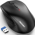 TECKNET 2.4G Wireless Mouse, 4800 DPI Ergonomic Computer Mouse, USB, Grey