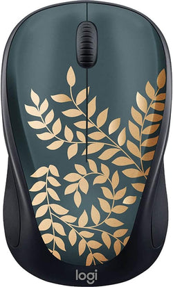 Logitech - Design Collection Limited Edition Wireless Compact Mouse with Colorful Designs - Golden Garden