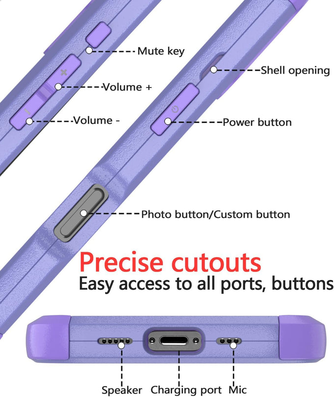 Diverbox for iPhone 16 Case [Shockproof] [Dropproof] [Tempered Glass Screen Protector + Camera Protectors] Heavy Duty Protection Phone Case Cover for Apple iPhone 16 (Purple)