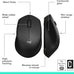 Logitech M330 Silent Plus Full Size 2.4 GHz Wireless Mouse - Black