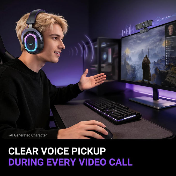 FIFINE K438 4K Resolution Webcam with Built in Microphone for Streaming