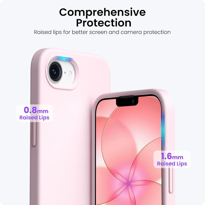 ORNARTO for iPhone 17e Case and for iPhone 16e Case 6.1'', Chalk Pink