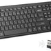 TECKNET Wireless Keyboards Full Size, Bluetooth+2.4G USB for Windows, Black