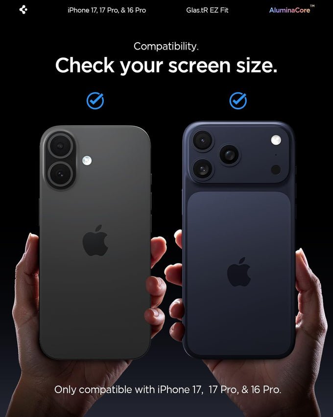 Spigen GlasTR EZ FIT Privacy Screen Protector for iPhone 17 Pro, 17, 16 Pro