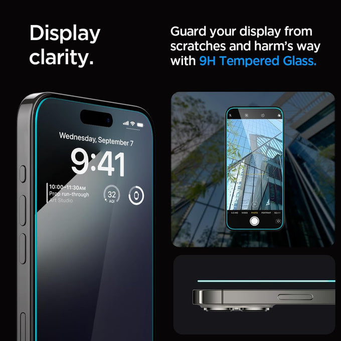 Spigen GlasTR EZ FIT Tempered Glass Screen Protector for iPhone 15 Pro