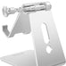 OMOTON C2 Adjustable Aluminum Cell Phone Stand with Charging Cutout, Silver