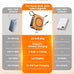 10000mAh for Magsafe Portable Charger Built-in Cables & AC Wall Plug,Orange