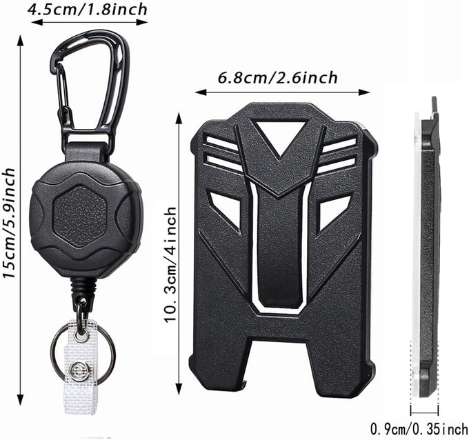 2-Pack Badge Holder Retractable Clip Heavy Duty Carabiner Badge Reel