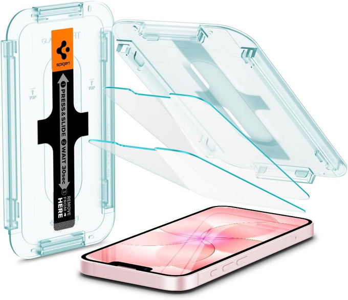 Spigen GlasTR EZ FIT Screen Protector for iPhone 17e, 16e, 14, 13 Pro, 13