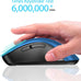 memzuoix 2.4G Portable Wireless Mouse, 1400 DPI Mobile Optical Cordless Mice with USB Receiver for Computer, Laptop, PC, Desktop, MacBook, 5 Buttons, Blue