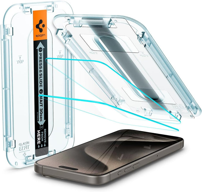 Spigen GlasTR EZ FIT Tempered Glass Screen Protector for iPhone 15 Pro