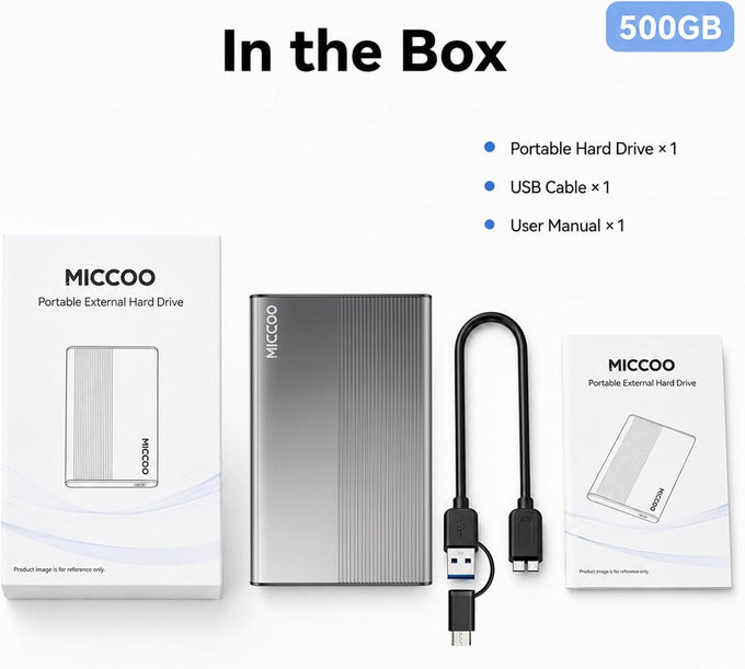 500GB External Hard Drive HDD, USB 3.0 Portable Expansion Storage