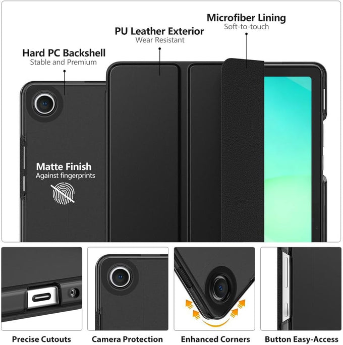 MoKo Slim Case for Samsung Galaxy Tab A11+ Plus/ A9+ Plus 11 Inch, Black