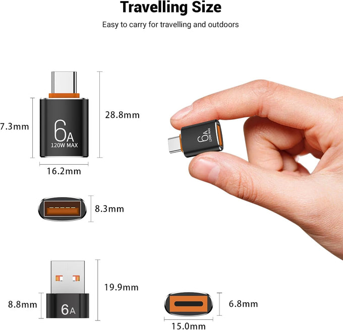10-Pack 10Gbps/120W USB C to USB Adapter & C Male to 3.1 Female Adapter